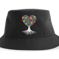 Tree Of Life Autism Awareness Puzzle Tree Funny Gift Sustainable Bucket Hat