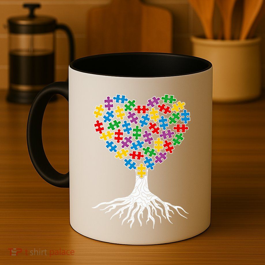 Tree Of Life Autism Awareness Puzzle Tree Funny Gift Mug