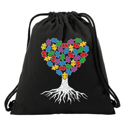 Tree Of Life Autism Awareness Puzzle Tree Funny Gift Drawstring Bag