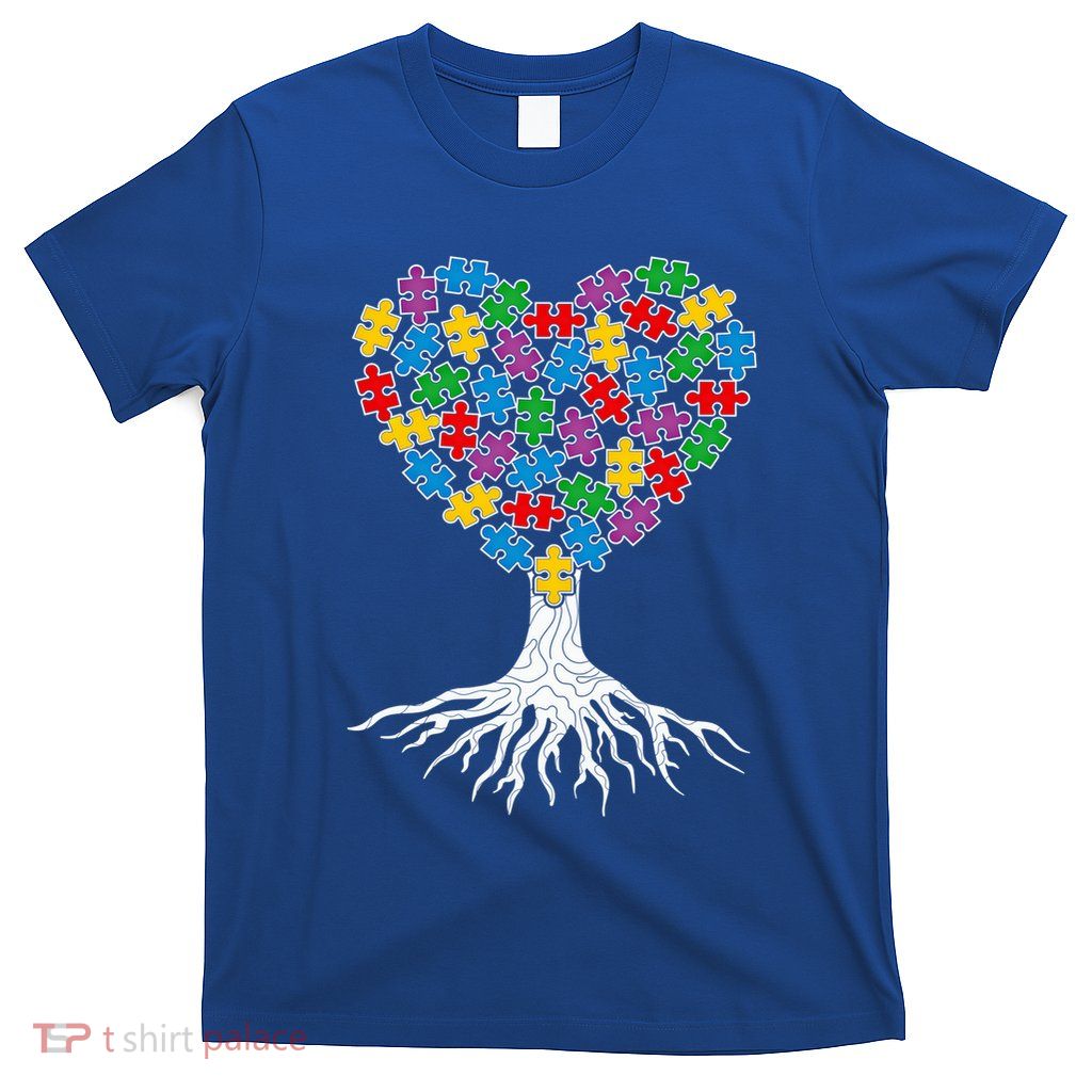 Tree Of Life Autism Awareness Puzzle Tree Funny Gift T-Shirt
