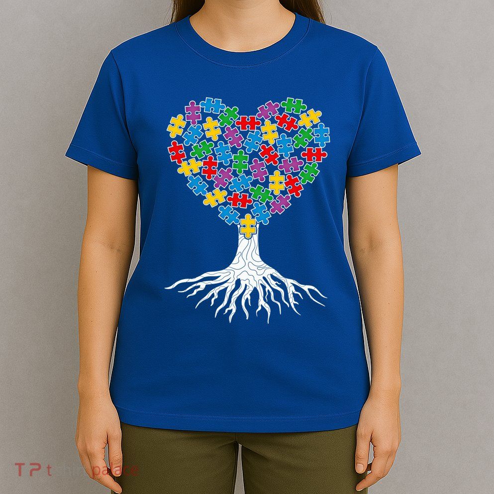 Tree Of Life Autism Awareness Puzzle Tree Funny Gift T-Shirt