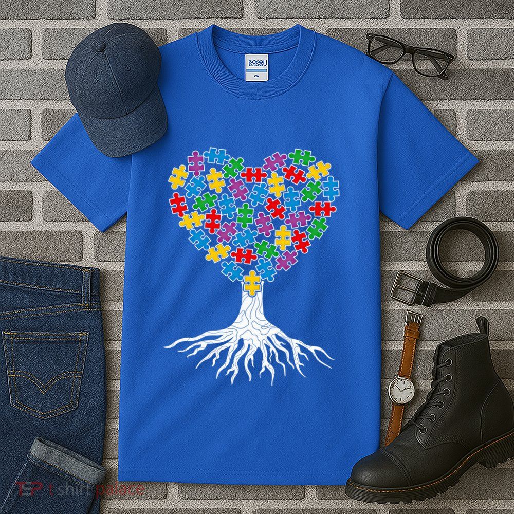 Tree Of Life Autism Awareness Puzzle Tree Funny Gift Tall T-Shirt