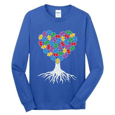 Tree Of Life Autism Awareness Puzzle Tree Funny Gift Tall Long Sleeve T-Shirt