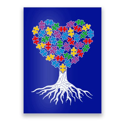 Tree Of Life Autism Awareness Puzzle Tree Funny Gift Poster