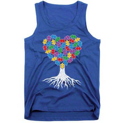 Tree Of Life Autism Awareness Puzzle Tree Funny Gift Tank Top