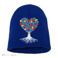 Tree Of Life Autism Awareness Puzzle Tree Funny Gift Short Acrylic Beanie