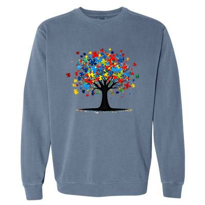 Tree Of Life Autism Awareness Day Autistic Gift Garment-Dyed Sweatshirt