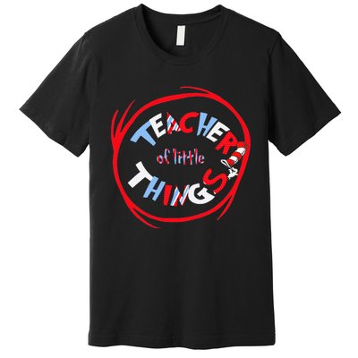 Teacher Of Little Things Gift For Teacher Cat In Hat Copy Premium T-Shirt