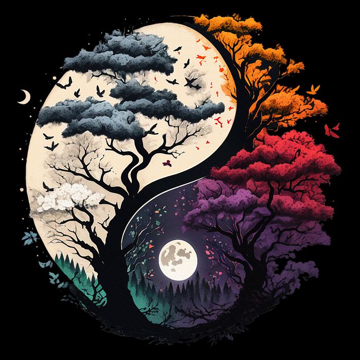 Tree Of Life Yin Yang 16oz Travel Tumbler