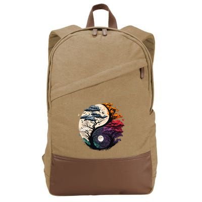 Tree Of Life Yin Yang Cotton Canvas Backpack