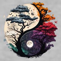 Tree Of Life Yin Yang Ladies PosiCharge Tri-Blend Wicking Tank