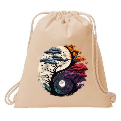 Tree Of Life Yin Yang Drawstring Bag