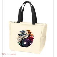 Tree Of Life Yin Yang Zip Tote Bag