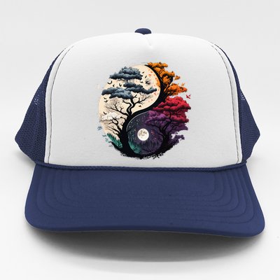 Tree Of Life Yin Yang Trucker Hat