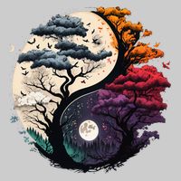 Tree Of Life Yin Yang Tie-Dye T-Shirt