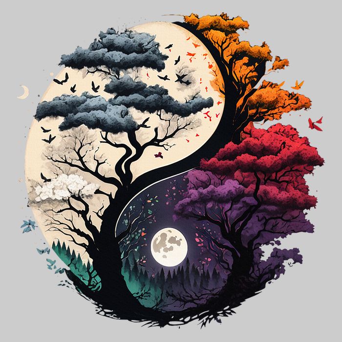 Tree Of Life Yin Yang Tie-Dye T-Shirt