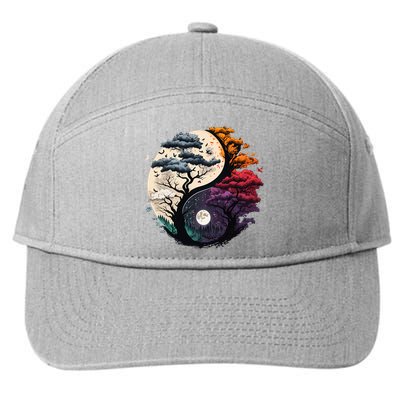 Tree Of Life Yin Yang 7-Panel Snapback Hat