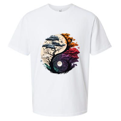Tree Of Life Yin Yang Sueded Cloud Jersey T-Shirt