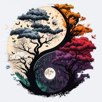 Tree Of Life Yin Yang Sueded Cloud Jersey T-Shirt