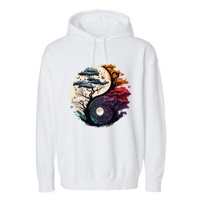 Tree Of Life Yin Yang Garment-Dyed Fleece Hoodie