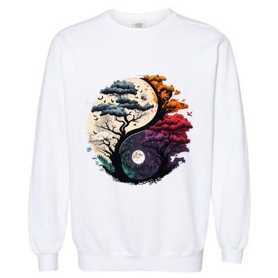 Tree Of Life Yin Yang Garment-Dyed Sweatshirt