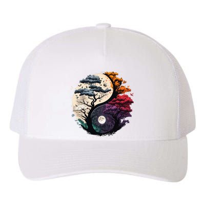 Tree Of Life Yin Yang Yupoong Adult 5-Panel Trucker Hat