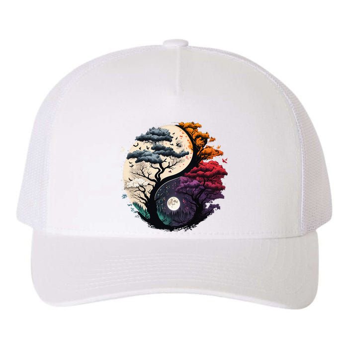 Tree Of Life Yin Yang Yupoong Adult 5-Panel Trucker Hat