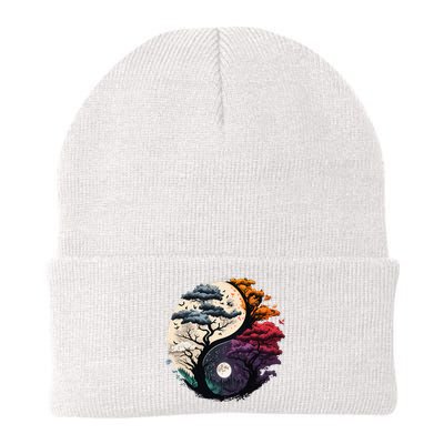 Tree Of Life Yin Yang Knit Cap Winter Beanie