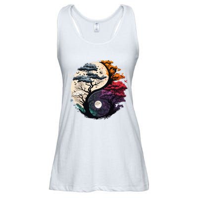 Tree Of Life Yin Yang Ladies Essential Flowy Tank