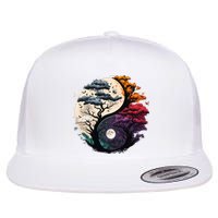 Tree Of Life Yin Yang Flat Bill Trucker Hat