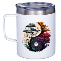 Tree Of Life Yin Yang 12oz Stainless Steel Coffee Mug