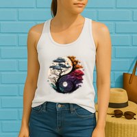 Tree Of Life Yin Yang Womens Tank Top