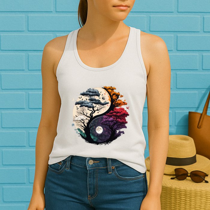 Tree Of Life Yin Yang Womens Tank Top