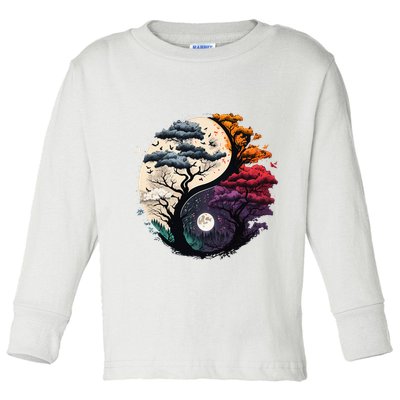 Tree Of Life Yin Yang Toddler Long Sleeve Shirt