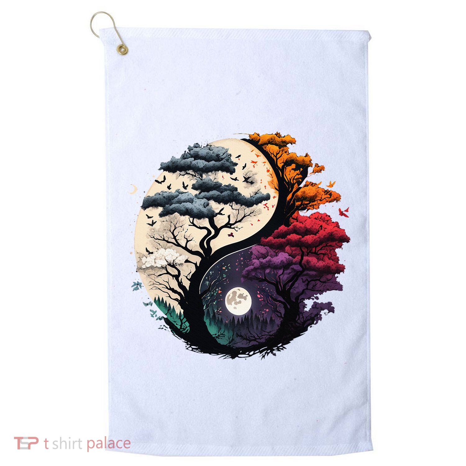 Tree Of Life Yin Yang Golf Towel
