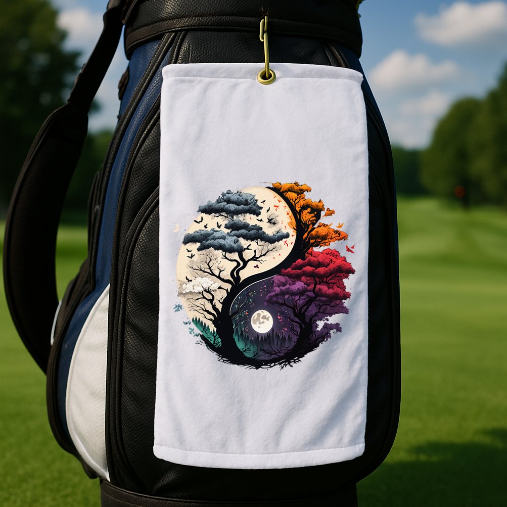 Tree Of Life Yin Yang Golf Towel