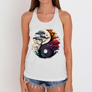 Tree Of Life Yin Yang Women's Knotted Racerback Tank