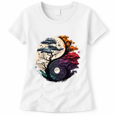 Tree Of Life Yin Yang Womens T-Shirt
