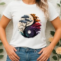 Tree Of Life Yin Yang Womens T-Shirt