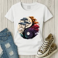 Tree Of Life Yin Yang Womens T-Shirt