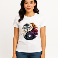 Tree Of Life Yin Yang Womens T-Shirt