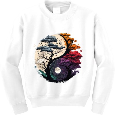 Tree Of Life Yin Yang Kids Sweatshirt
