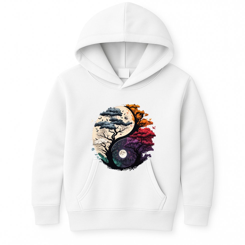 Tree Of Life Yin Yang Kids Hoodie