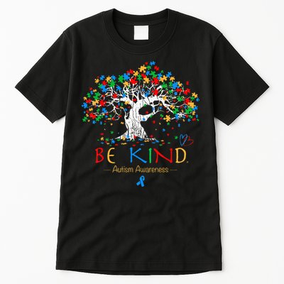 Tree Of Life Autism Awareness Month Puzzle ASD Supporter Tall T-Shirt