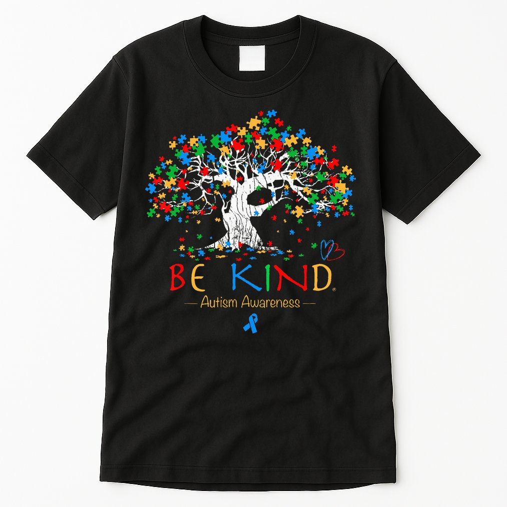 Tree Of Life Autism Awareness Month Puzzle ASD Supporter Tall T-Shirt