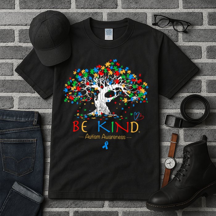 Tree Of Life Autism Awareness Month Puzzle ASD Supporter Tall T-Shirt