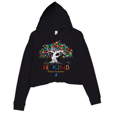 Tree Of Life Autism Awareness Month Puzzle ASD Supporter Crop Fleece Hoodie