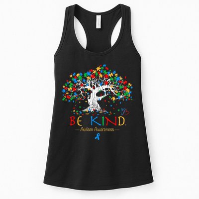 Tree Of Life Autism Awareness Month Puzzle ASD Supporter Womens Tank Top