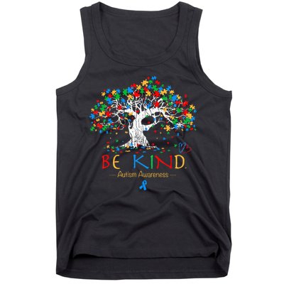 Tree Of Life Autism Awareness Month Puzzle ASD Supporter Tank Top