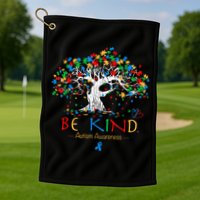 Tree Of Life Autism Awareness Month Puzzle ASD Supporter Golf Towel